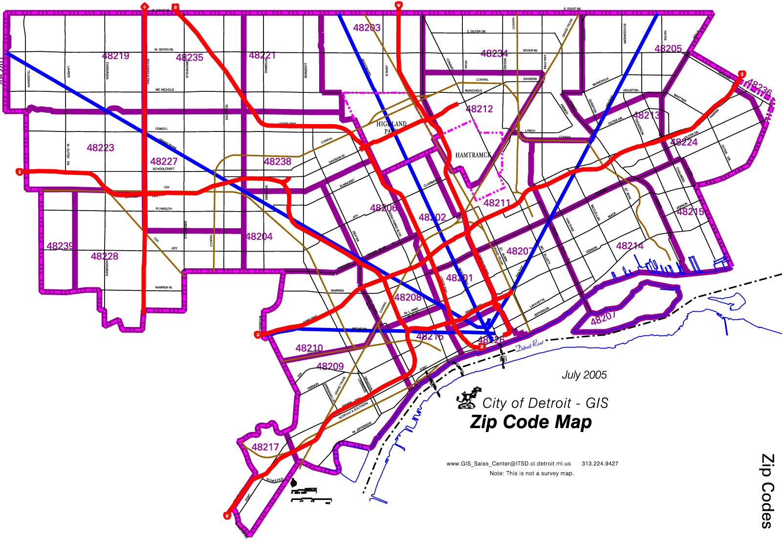 Detroit Zip Code Map