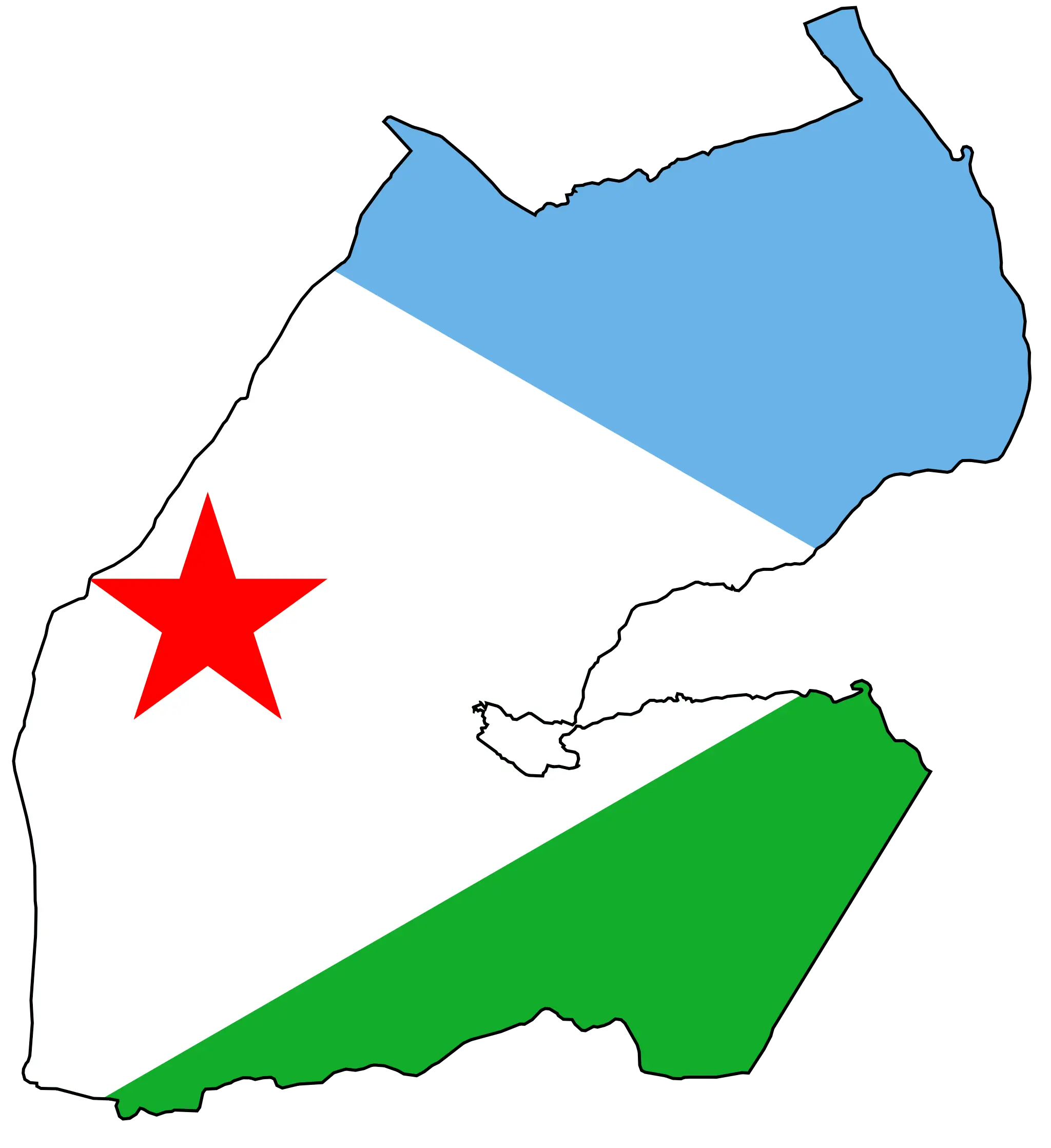 Djibouti Flag Map