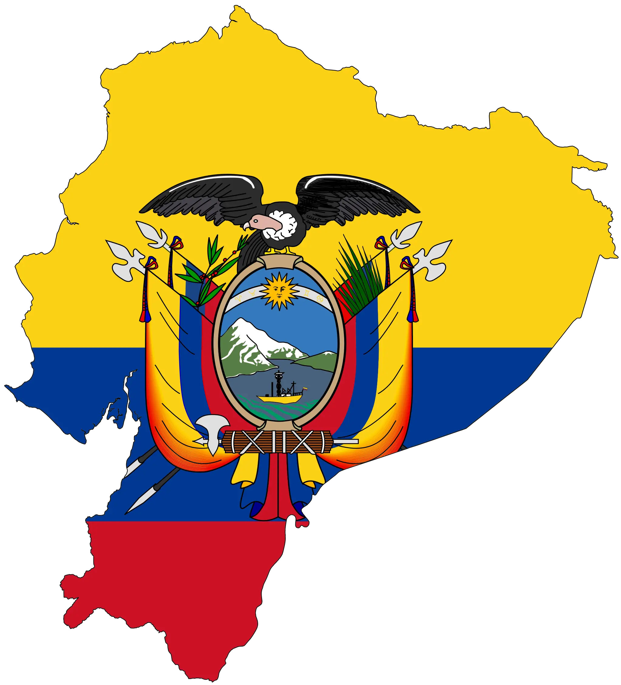 Ecuador Flag Map