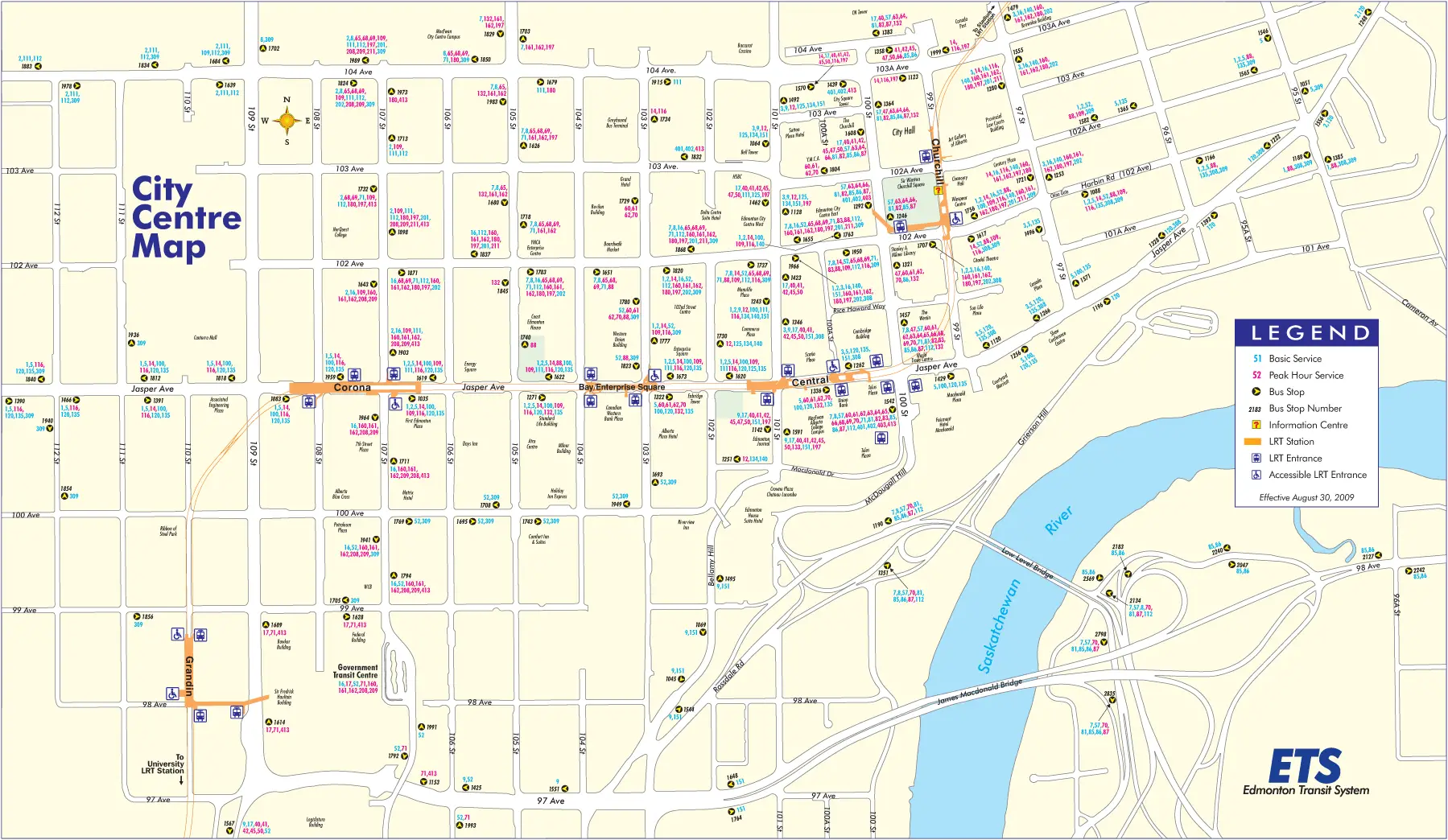 Edmonton Downtown Transport Map (city Center)