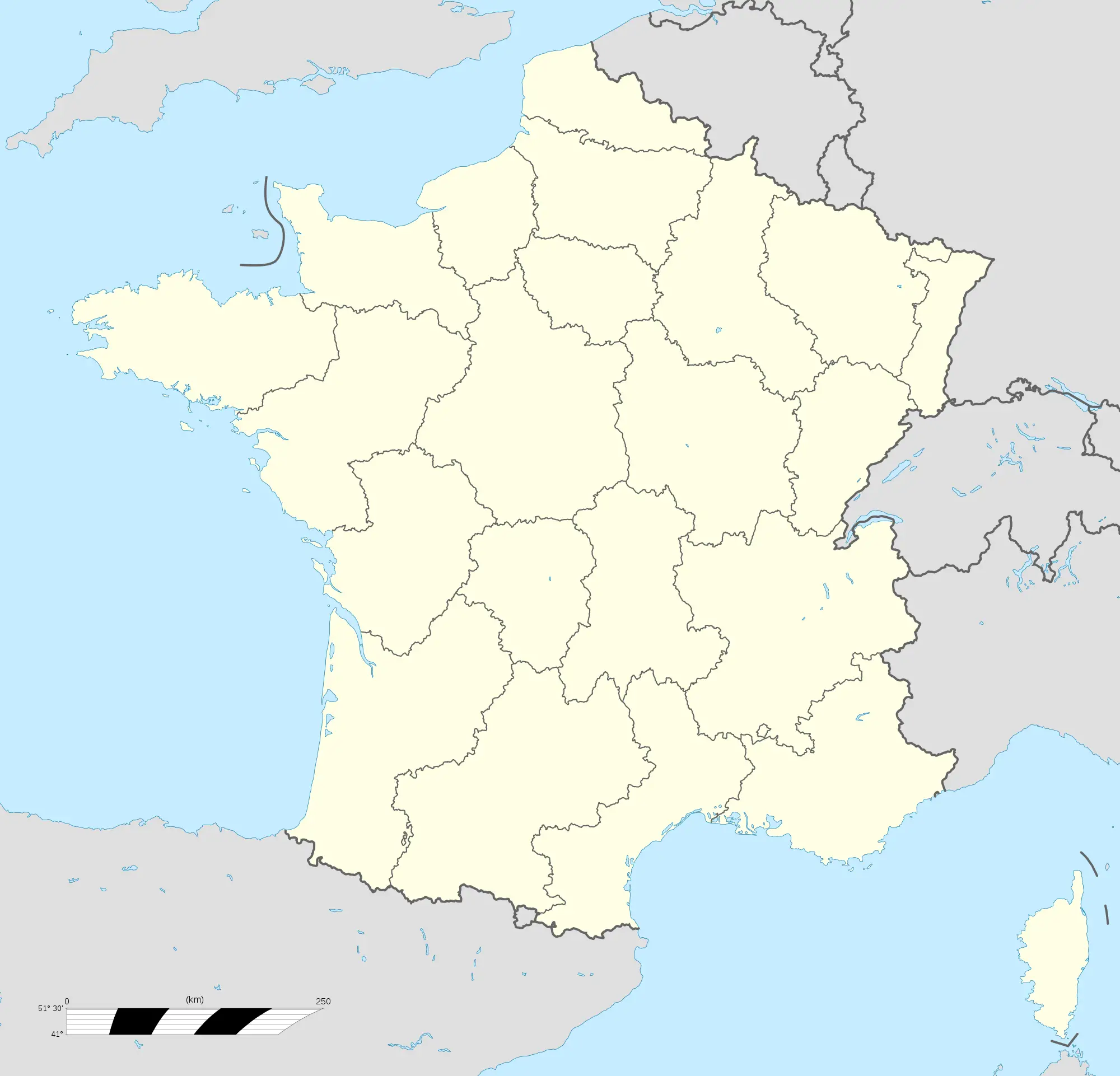 France Location Map Regions