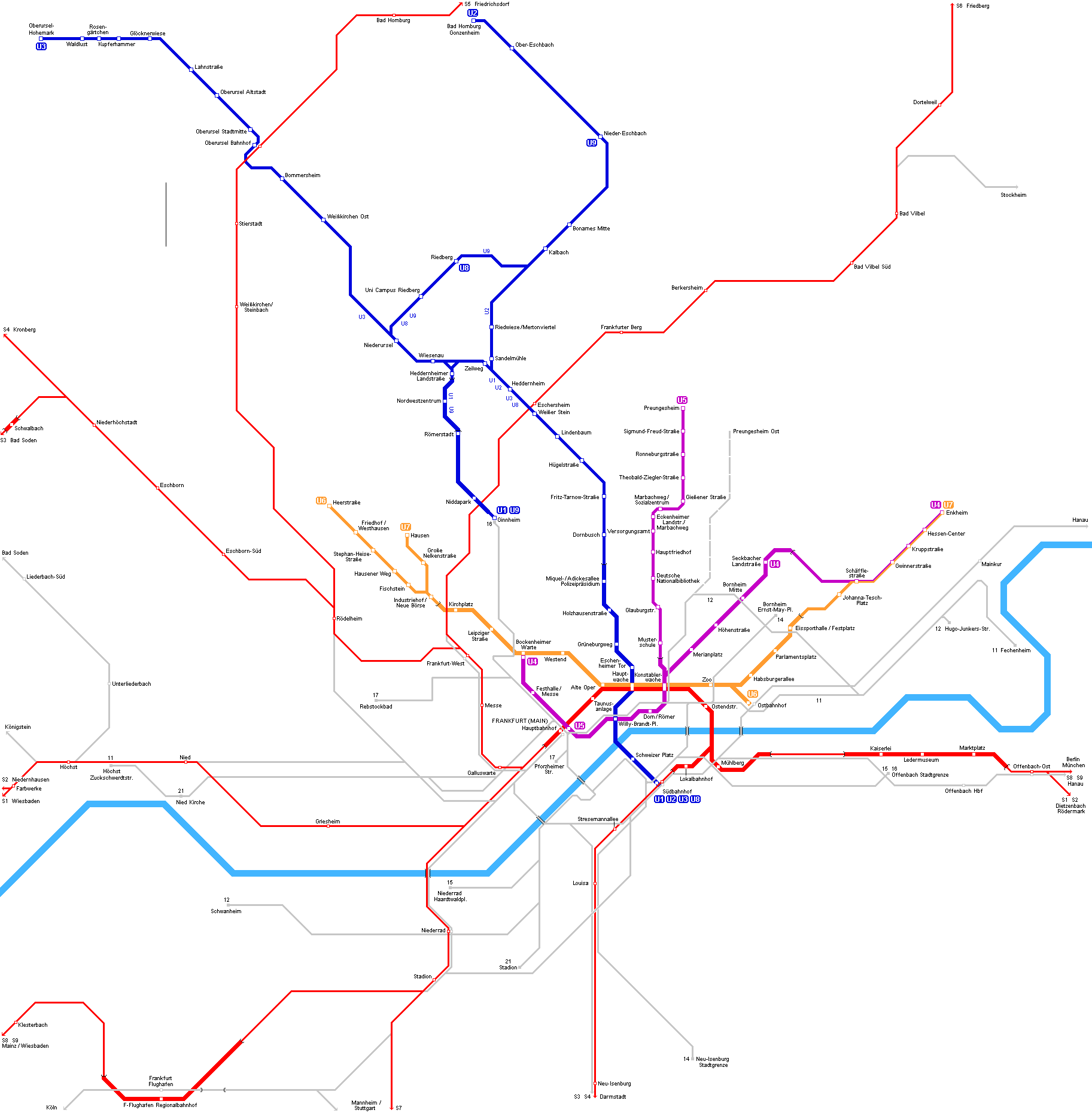 Frankfurt Metro Map