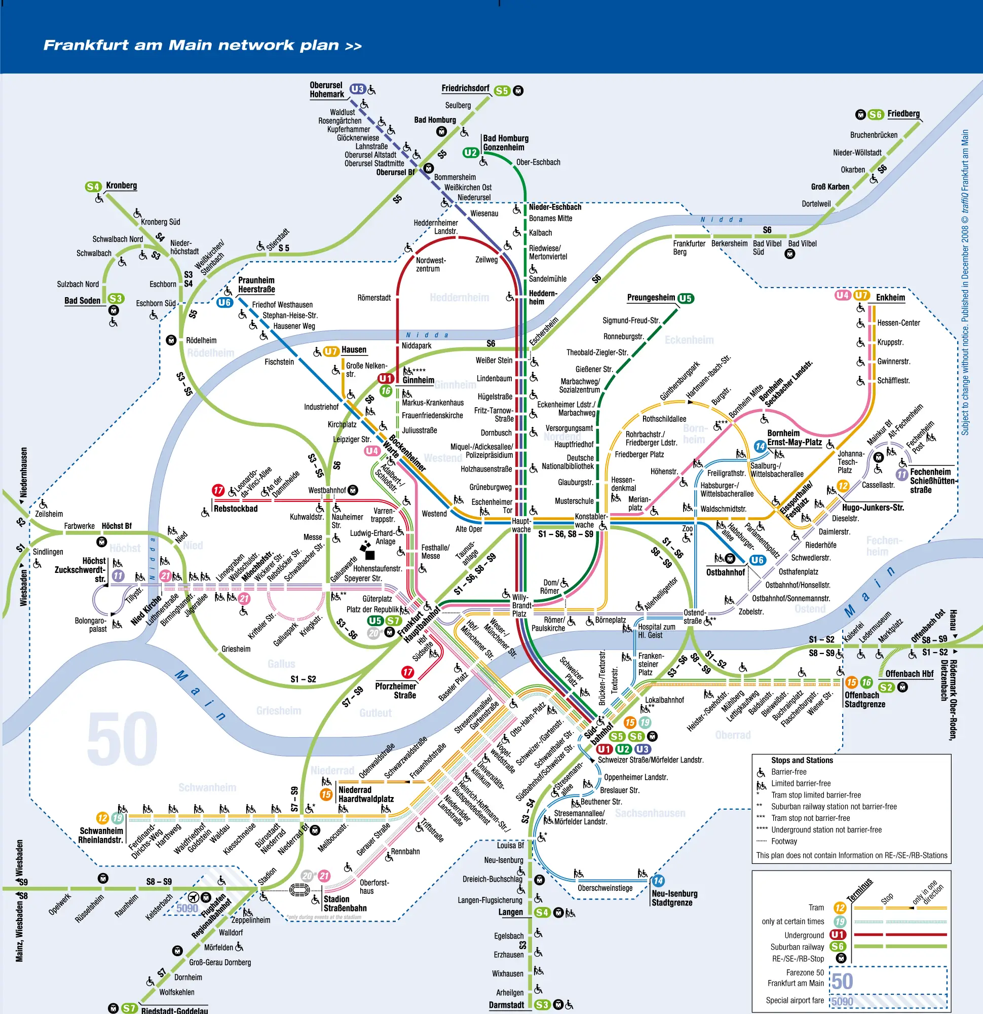 Frankfurt Metro System Map