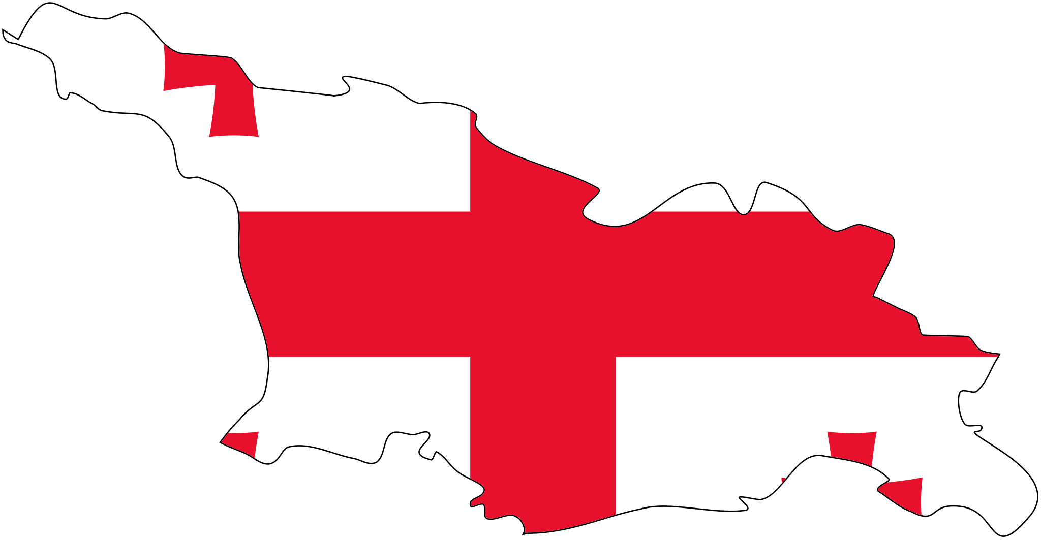 Georgia Flag Map