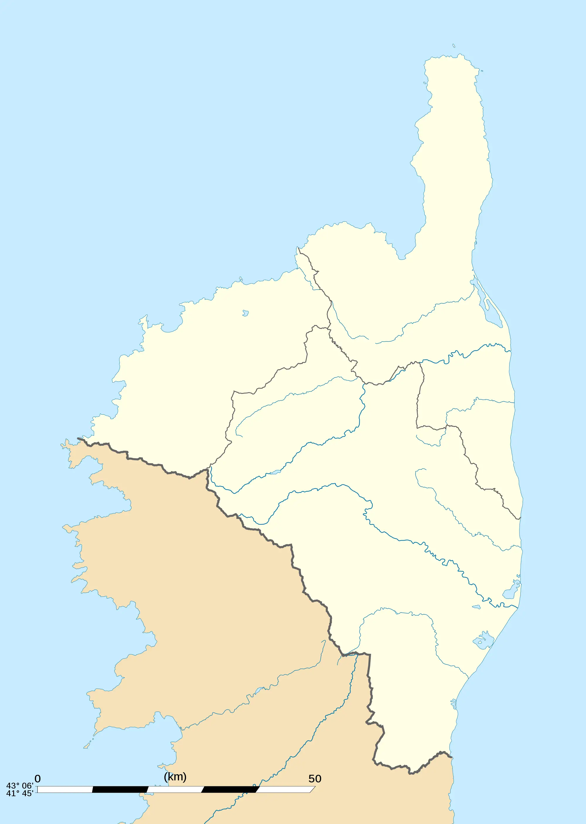 Haute Corse Department Location Map