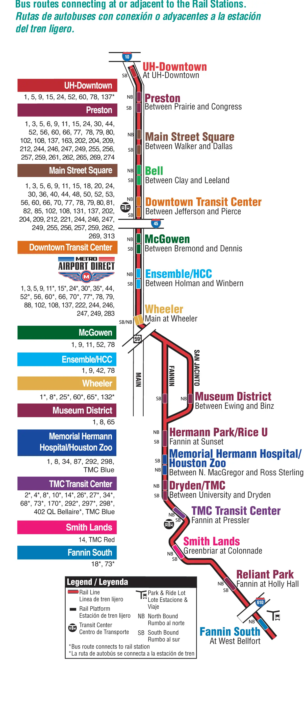Houston Metro Map (light Rail)