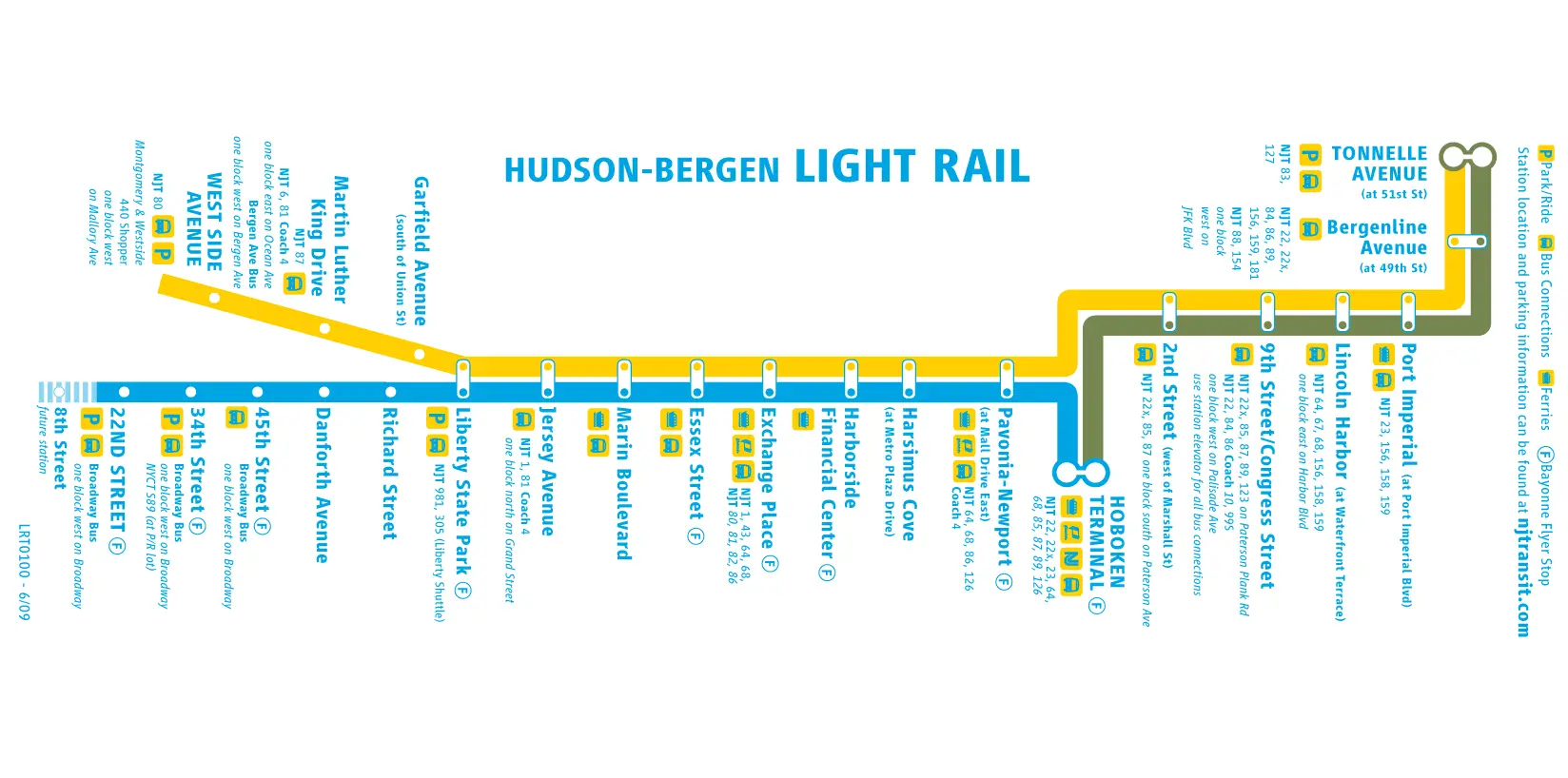 Hudson Bergen Light Rail Map