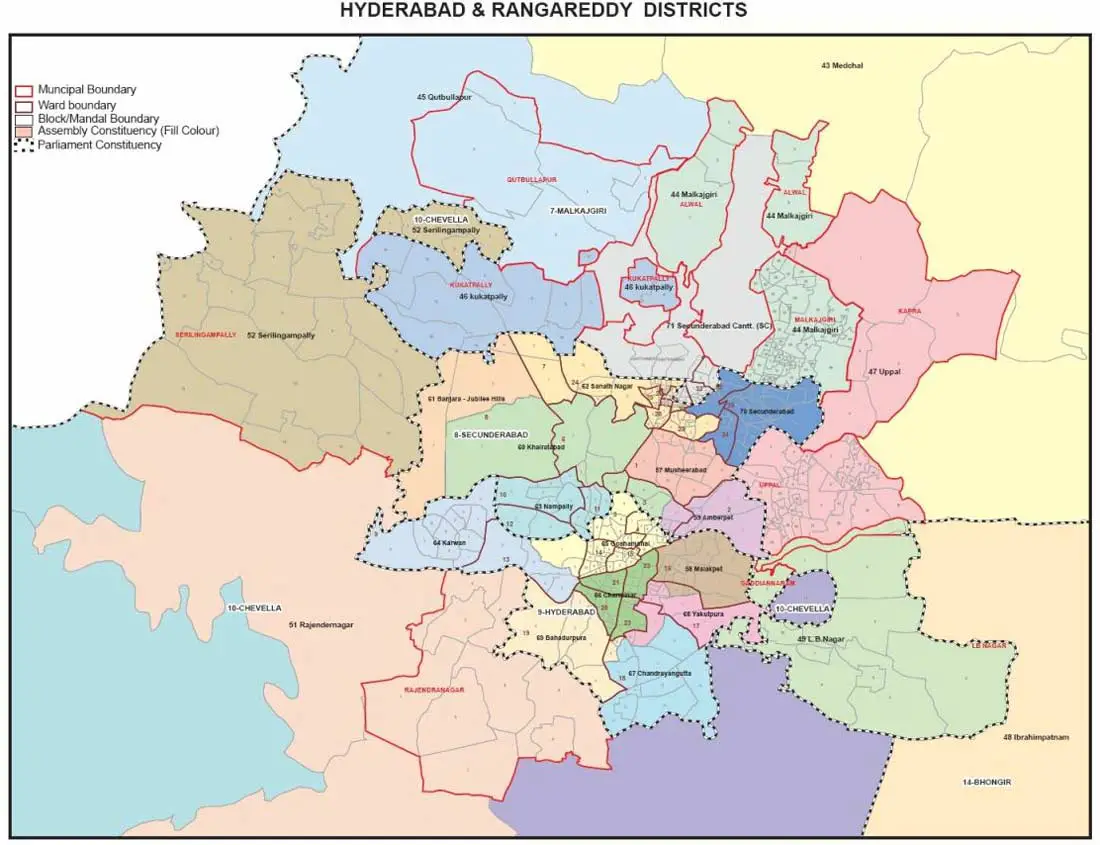 Hyderabad Districts Map