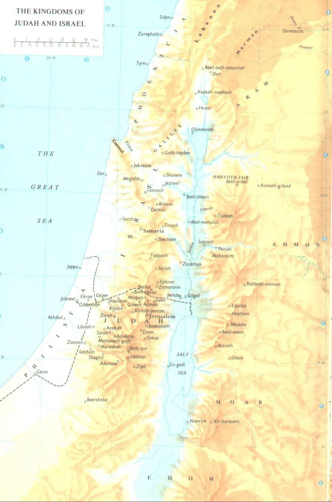 Kingdoms of Judah And Israel Map