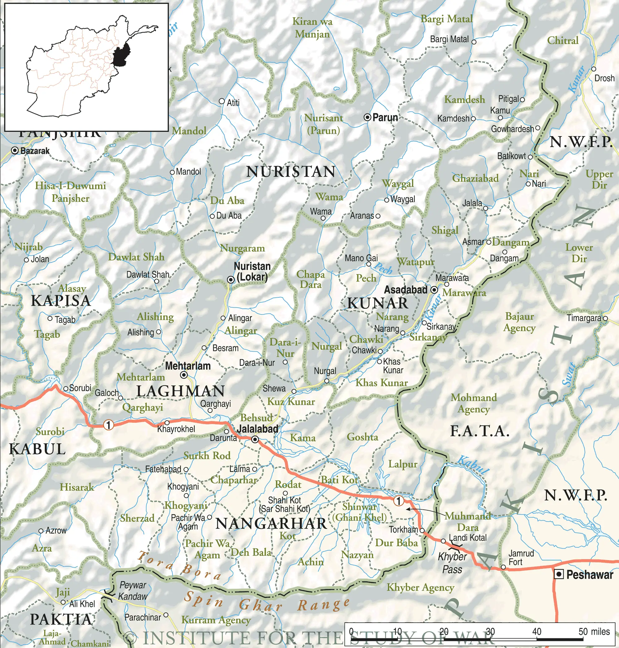 Kunar And Nuristan Map