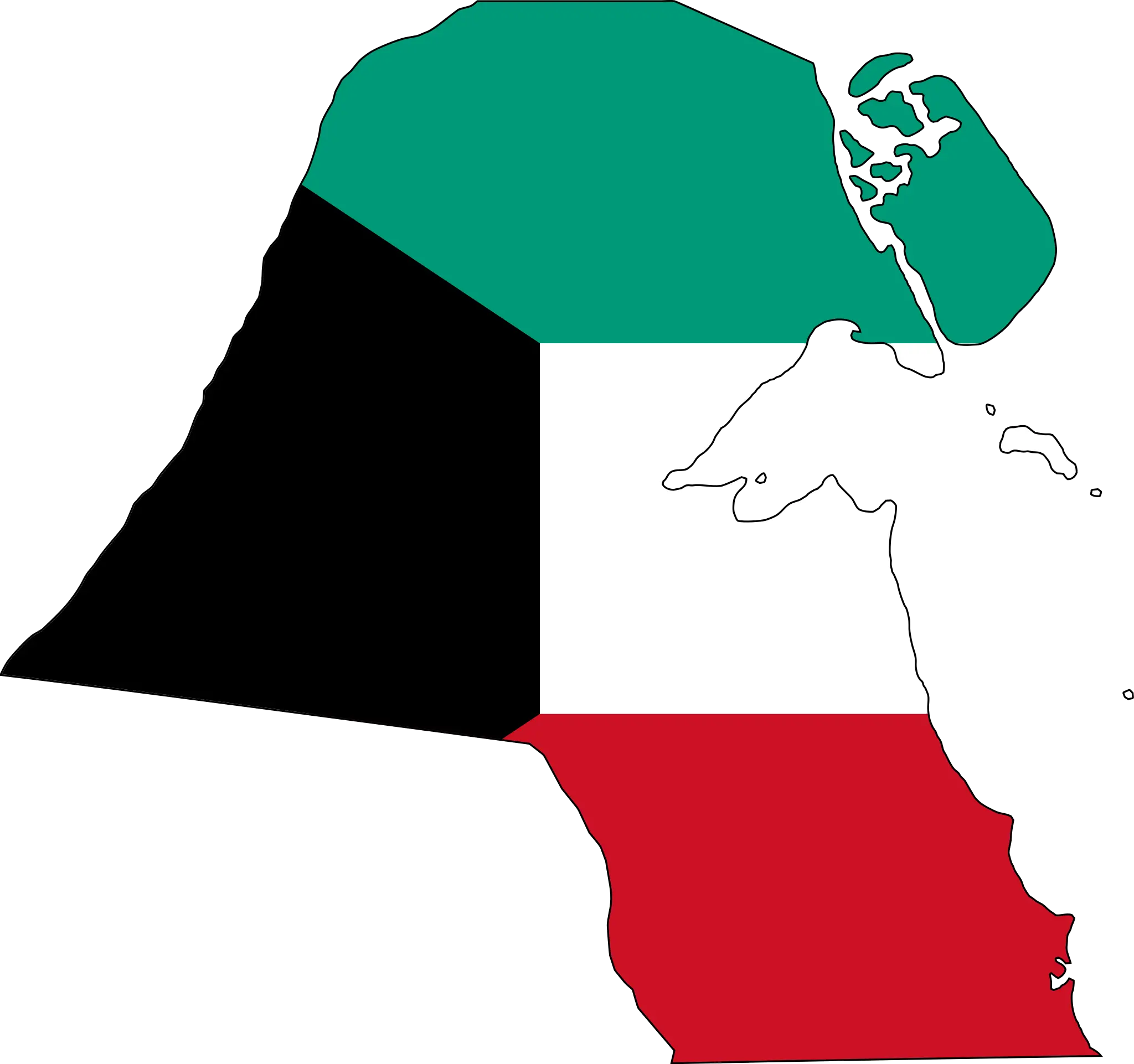 Kuwait Flag Map