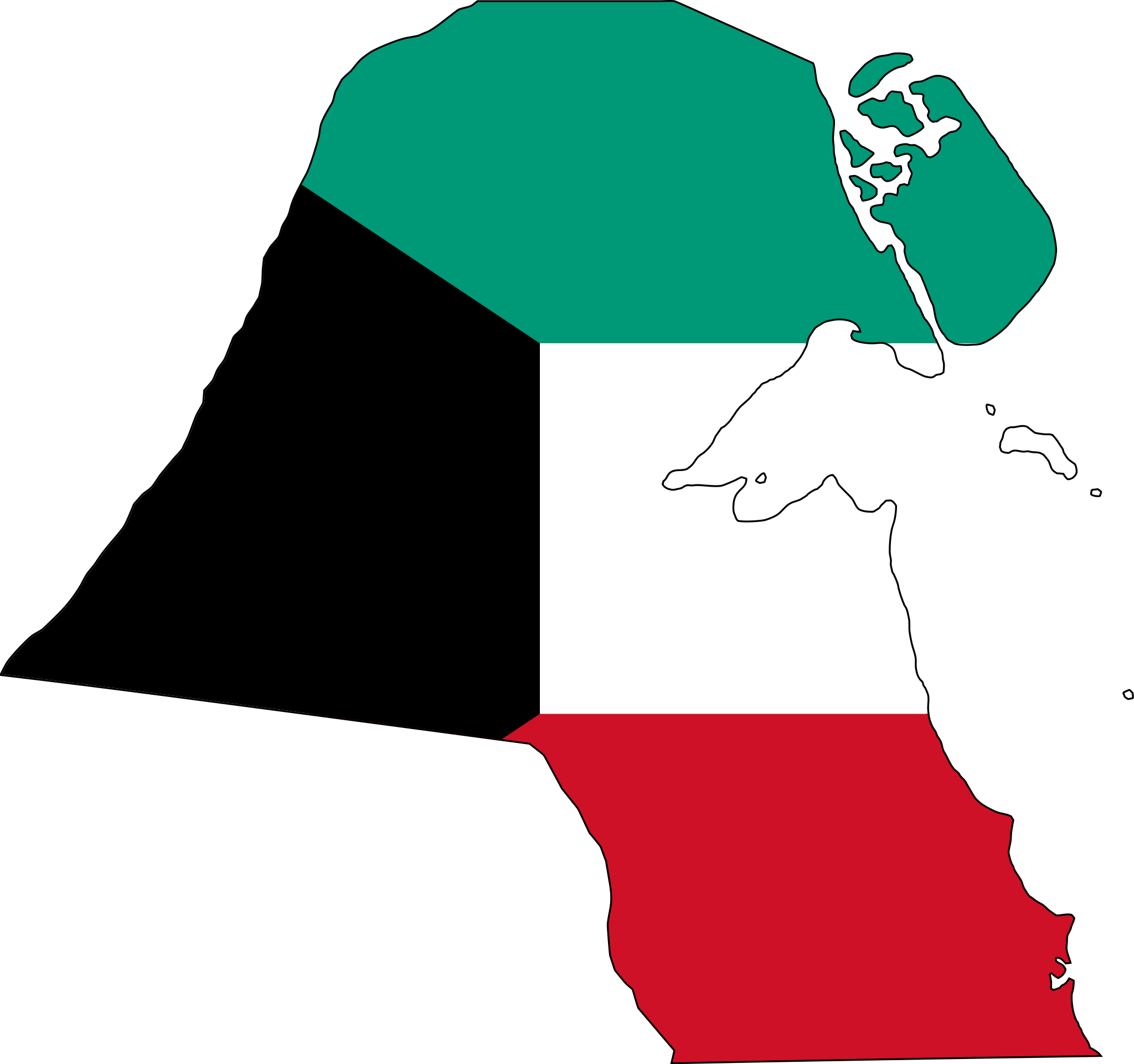 Kuwait Flag Map