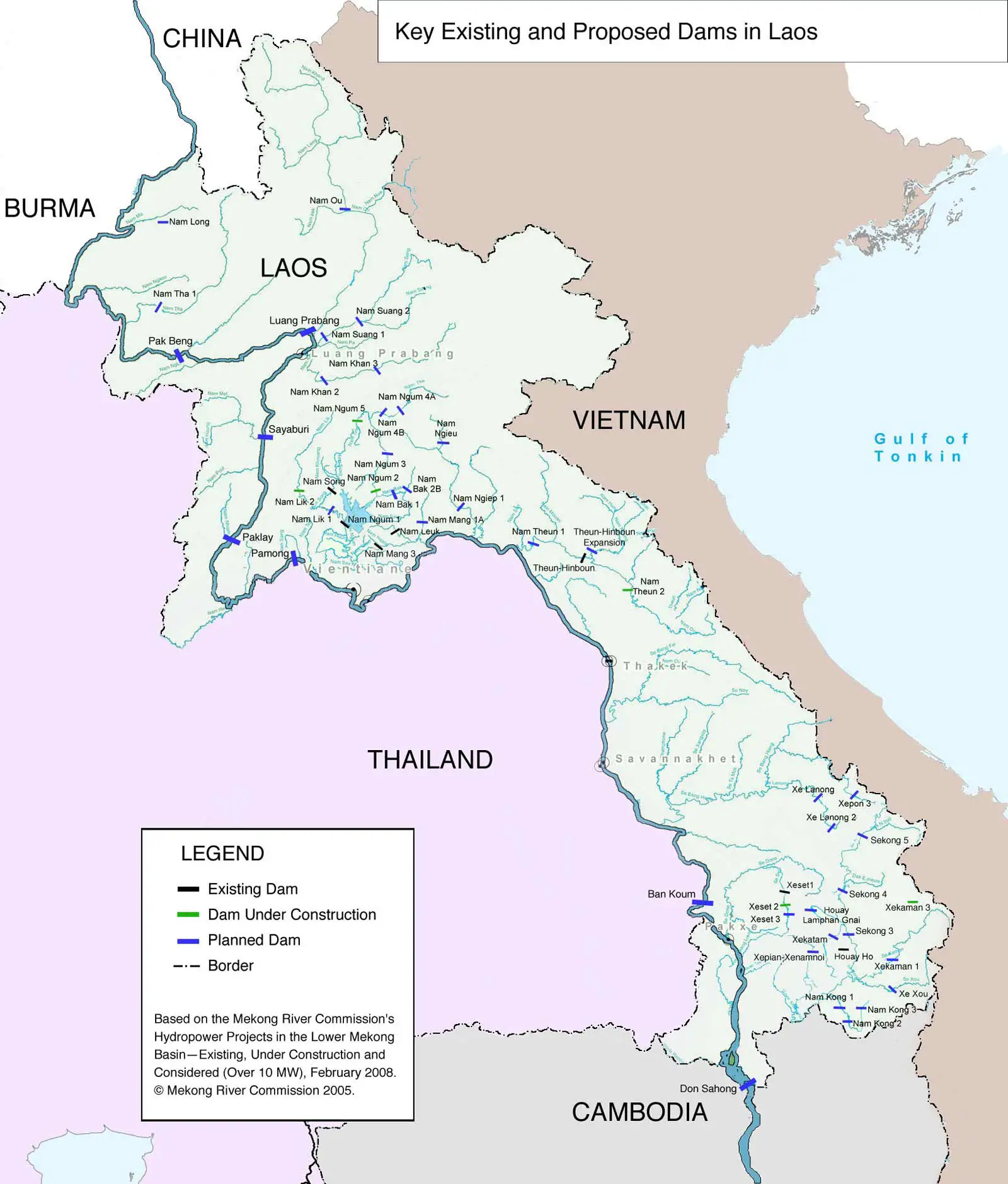 Laos Map Dams