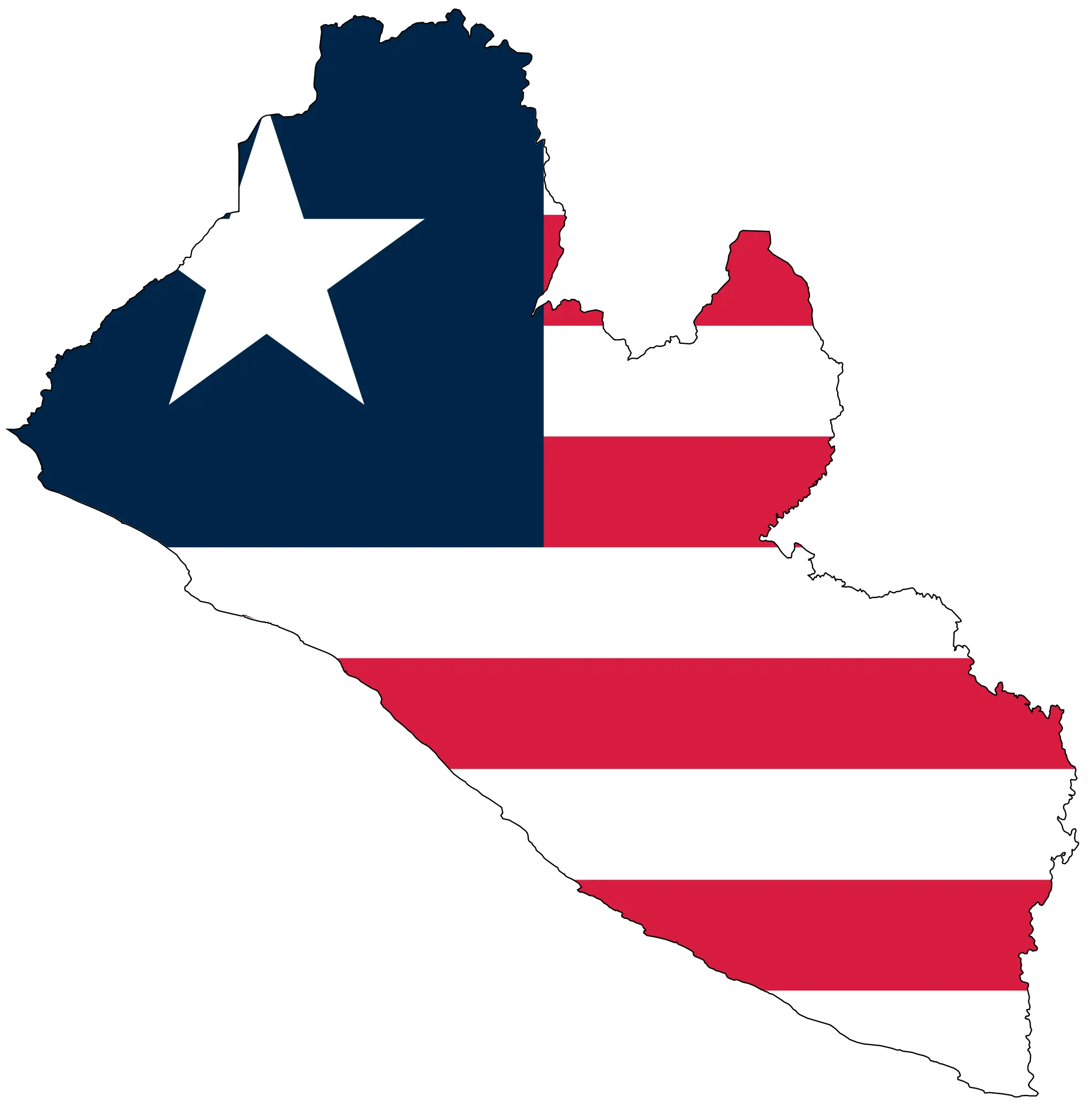 Liberia Flag Map