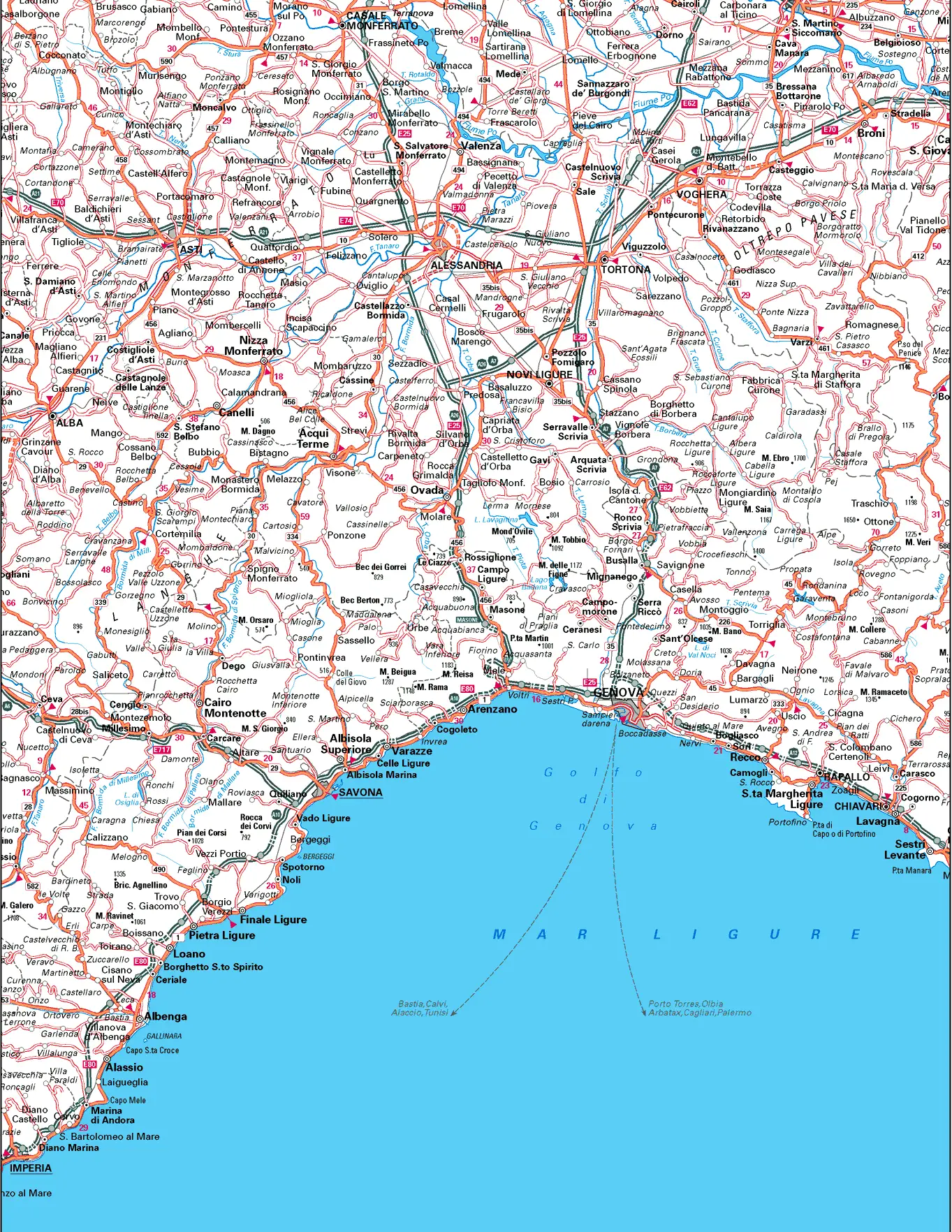 Liguria Map - Mapsof.Net