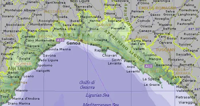 Liguria Political Map - MapSof.net