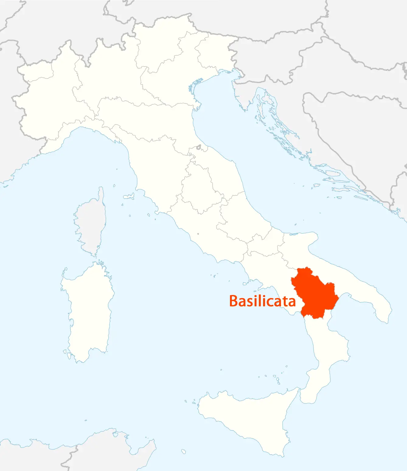 Location of Basilicata Map