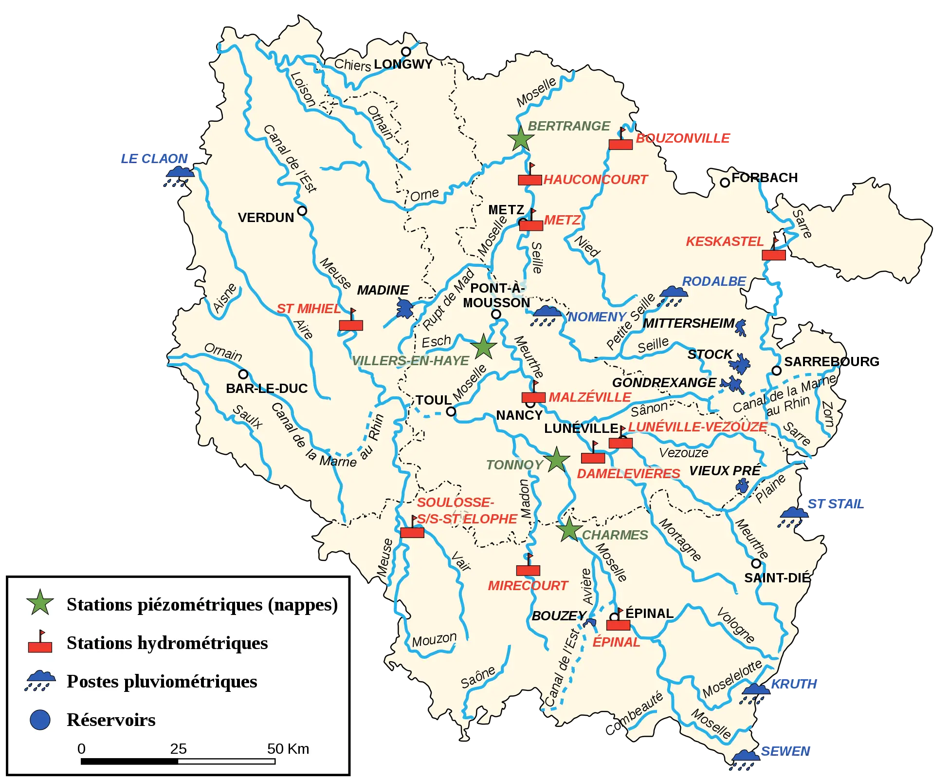 Lorraine Hydrologic Map