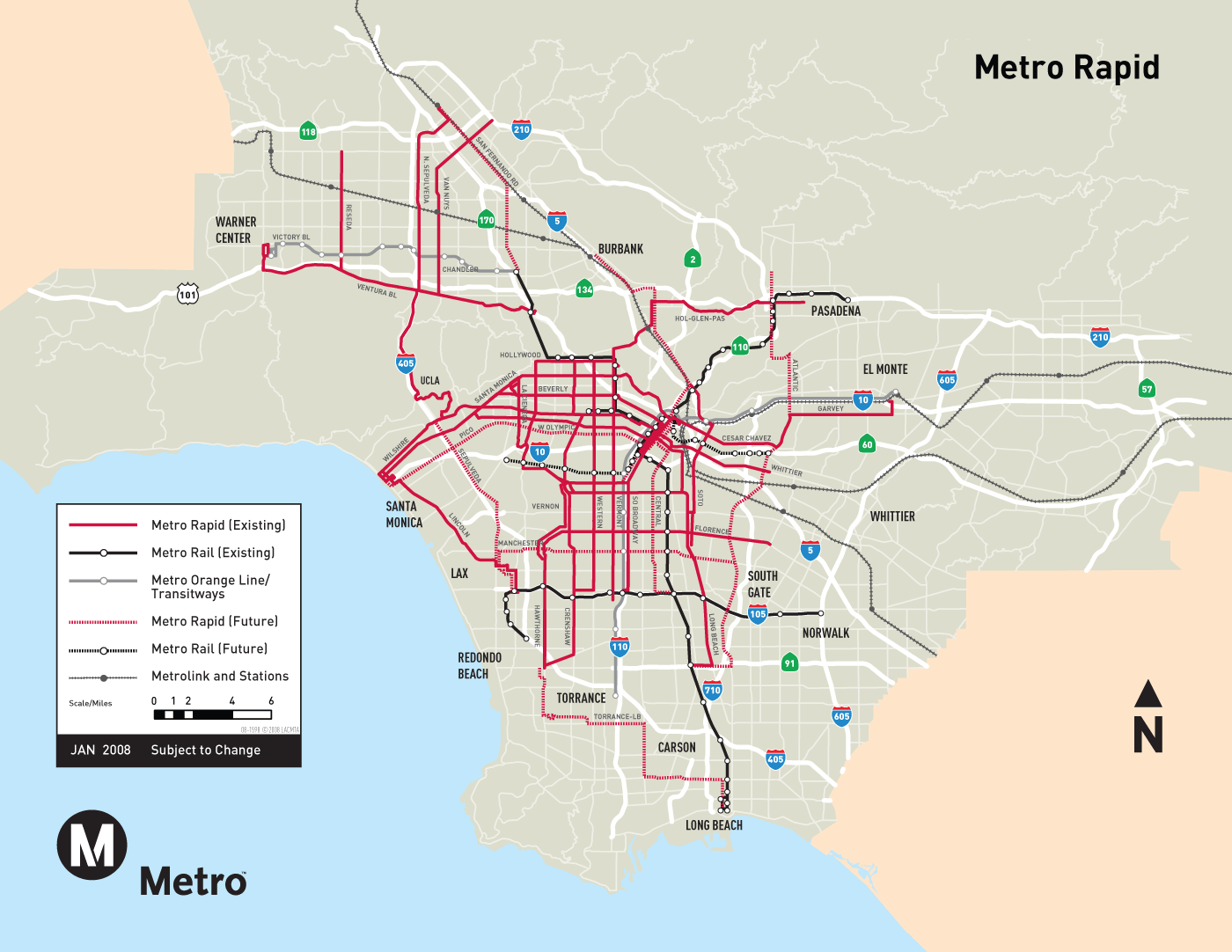 Los Angeles Metro System Map