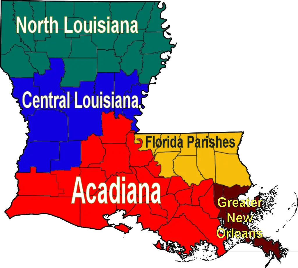 Louisiana Regions Map