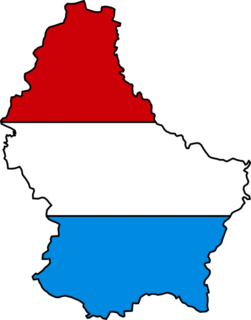 Luxembourg Flag Map