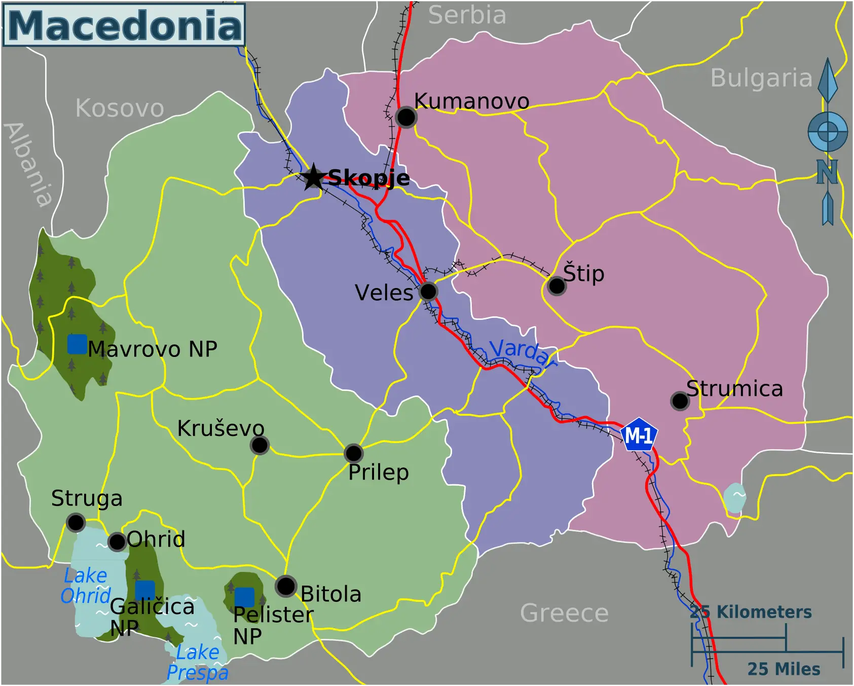 Macedonia Regions Map