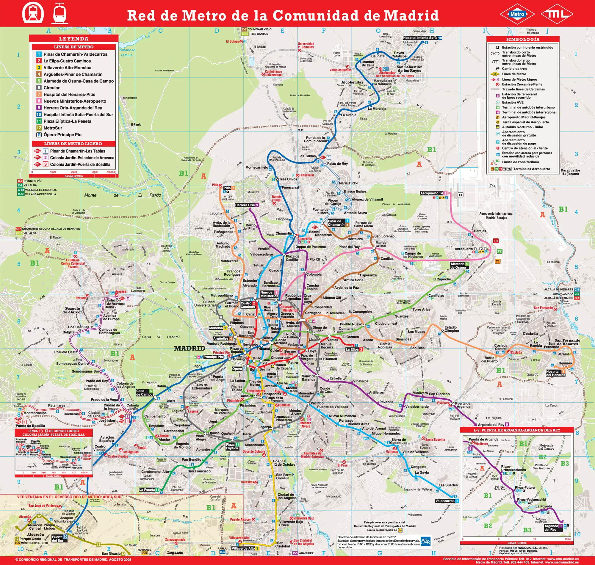 Madrid Metro Lines Map