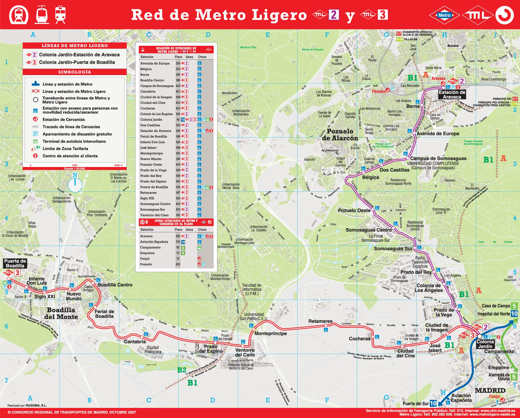 Madrid Tram Map (light Metro)