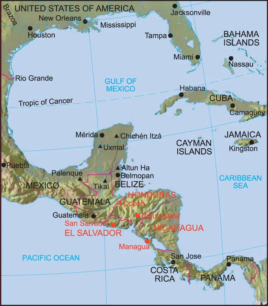 Managua Location Map