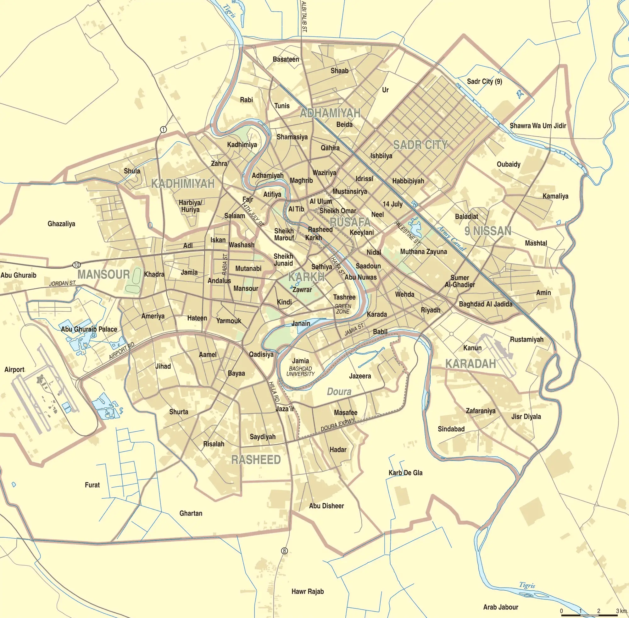 Map Of Baghdad Neighborhoods
