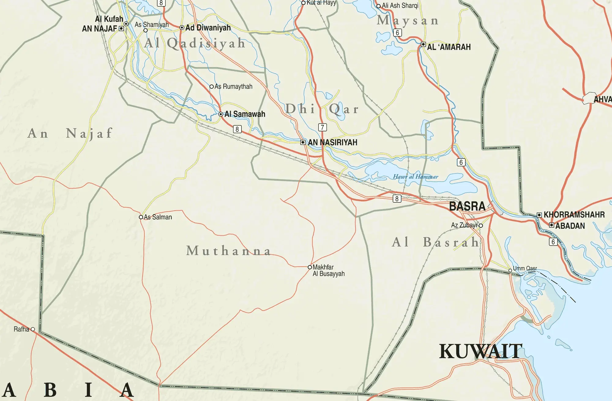 Map Of Southern Iraq