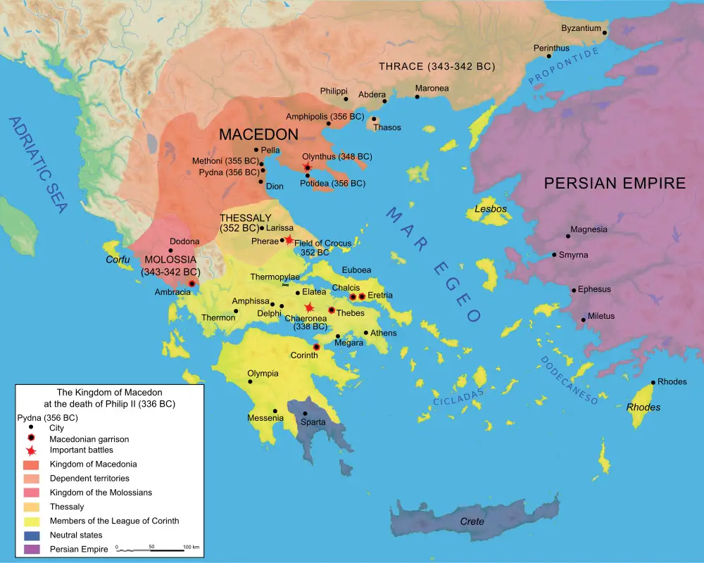 Map Macedonia 336 Bc