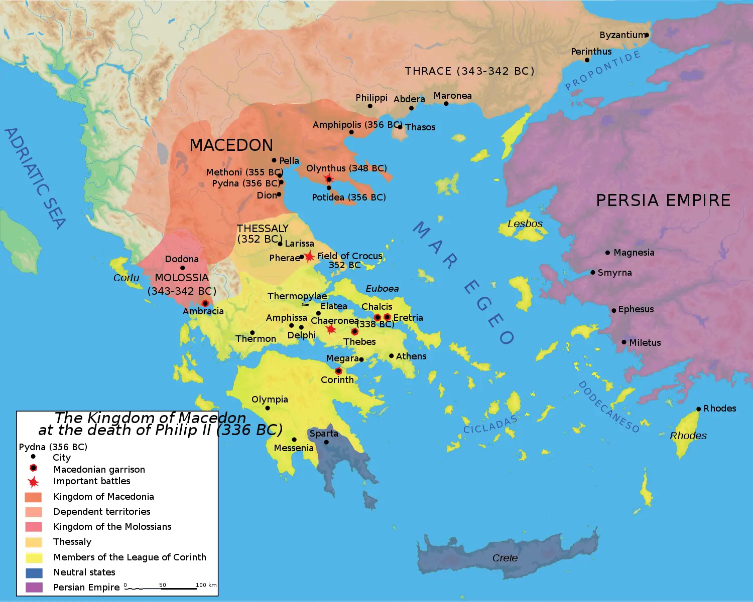 Map Macedonia 336 Bc