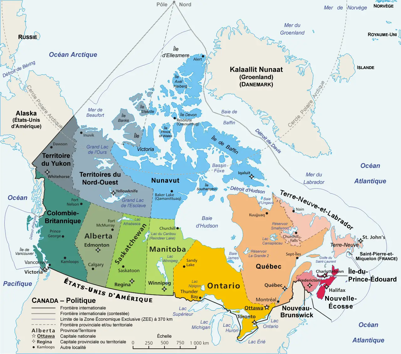 Map Administrative Canada