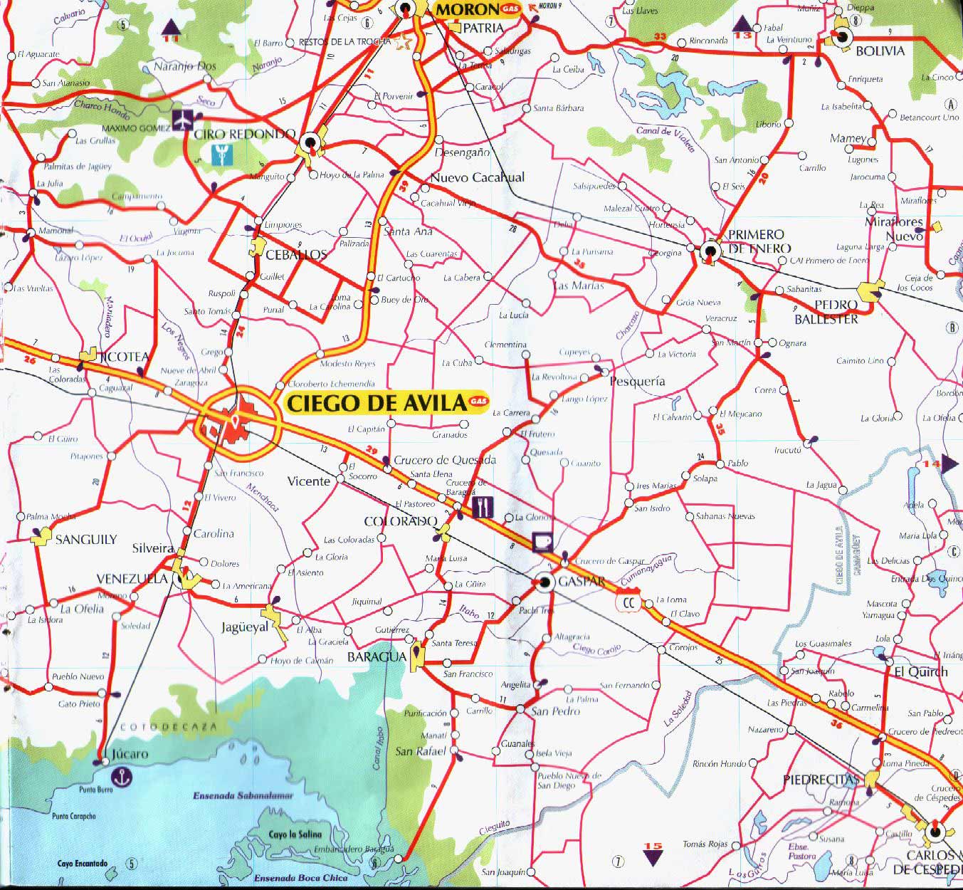 Map of Ciego De Avila Y Moron