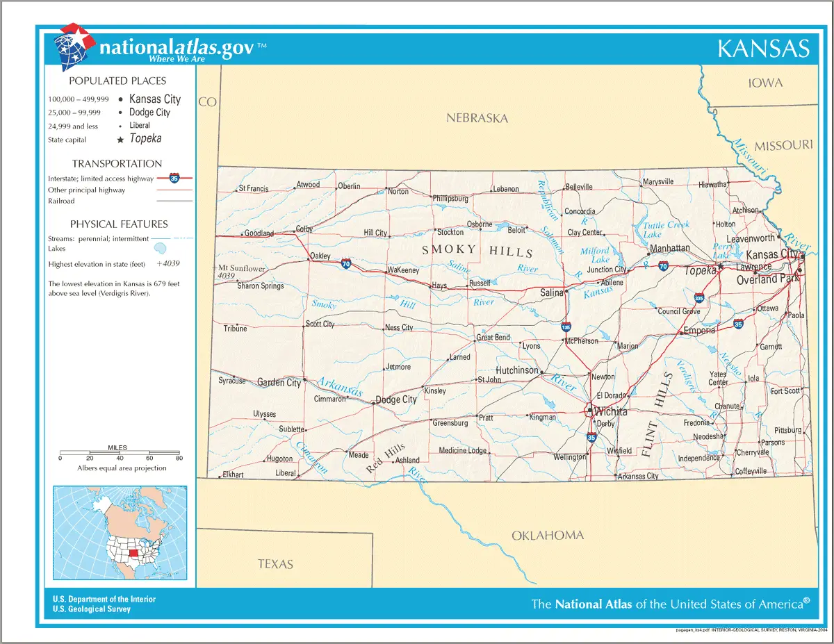 Map of Kansas Na