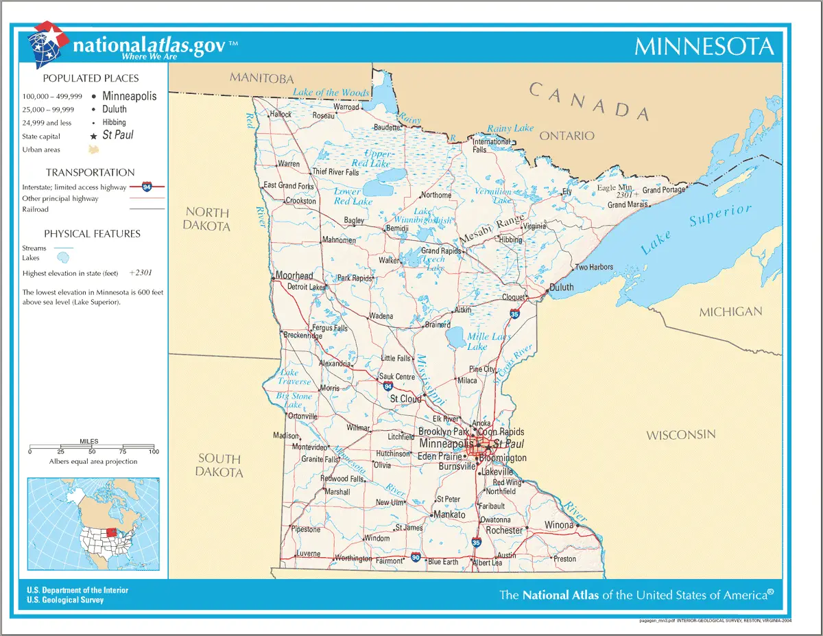 Map of Minnesota Na