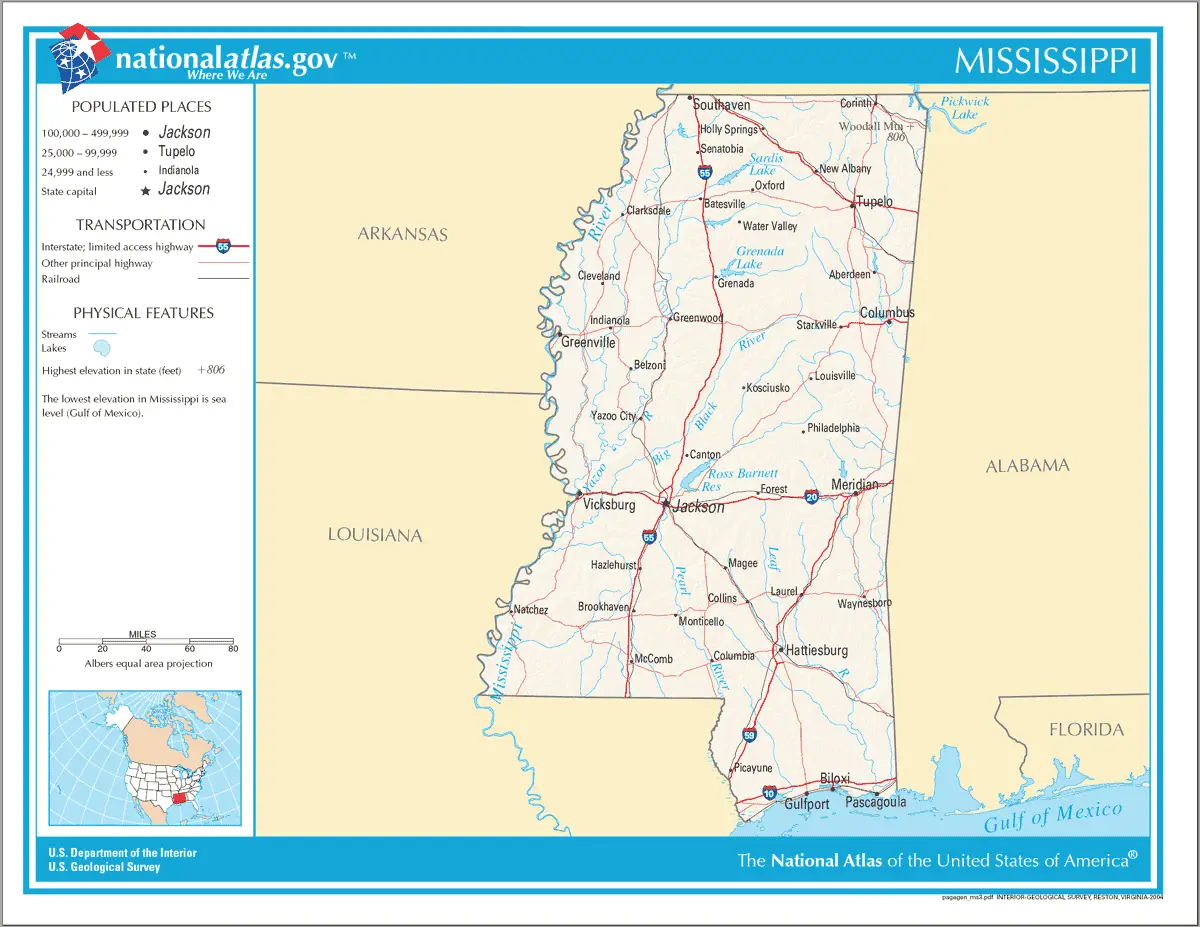 Map of Mississippi Na 1