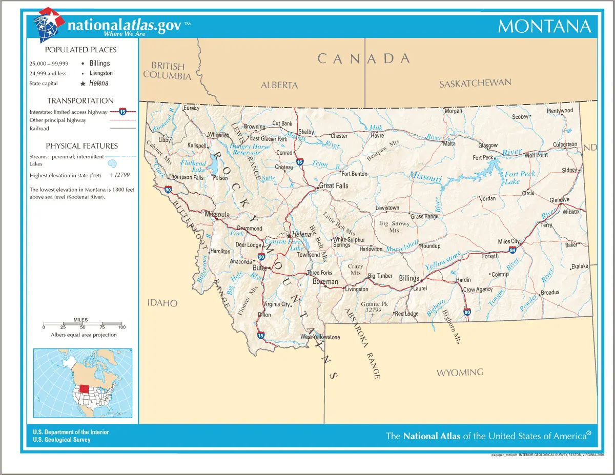 Map of Montana Na
