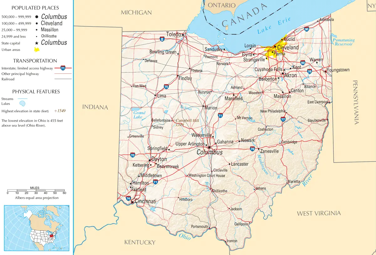 Map of Ohio 1