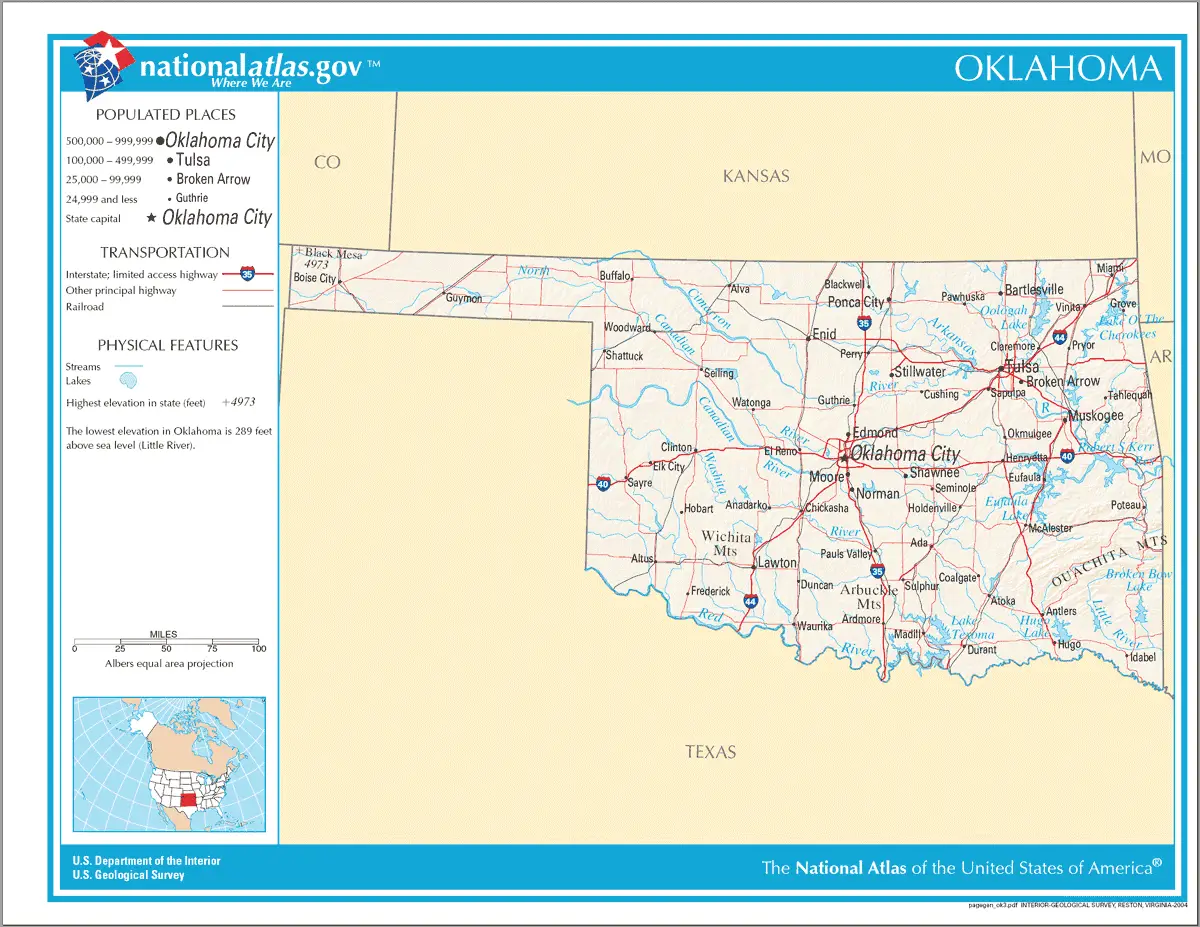 Map of Oklahoma Na 1
