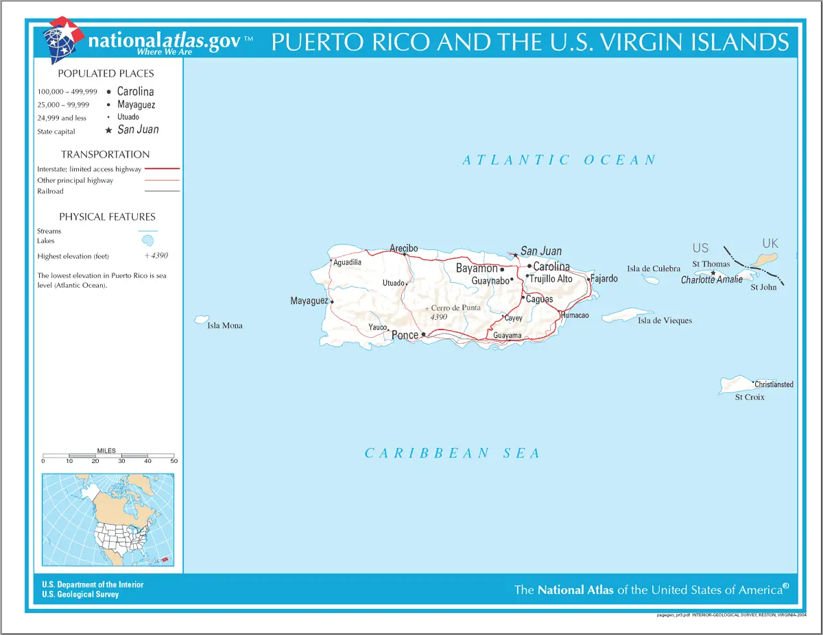 Map of Puerto Rico Na