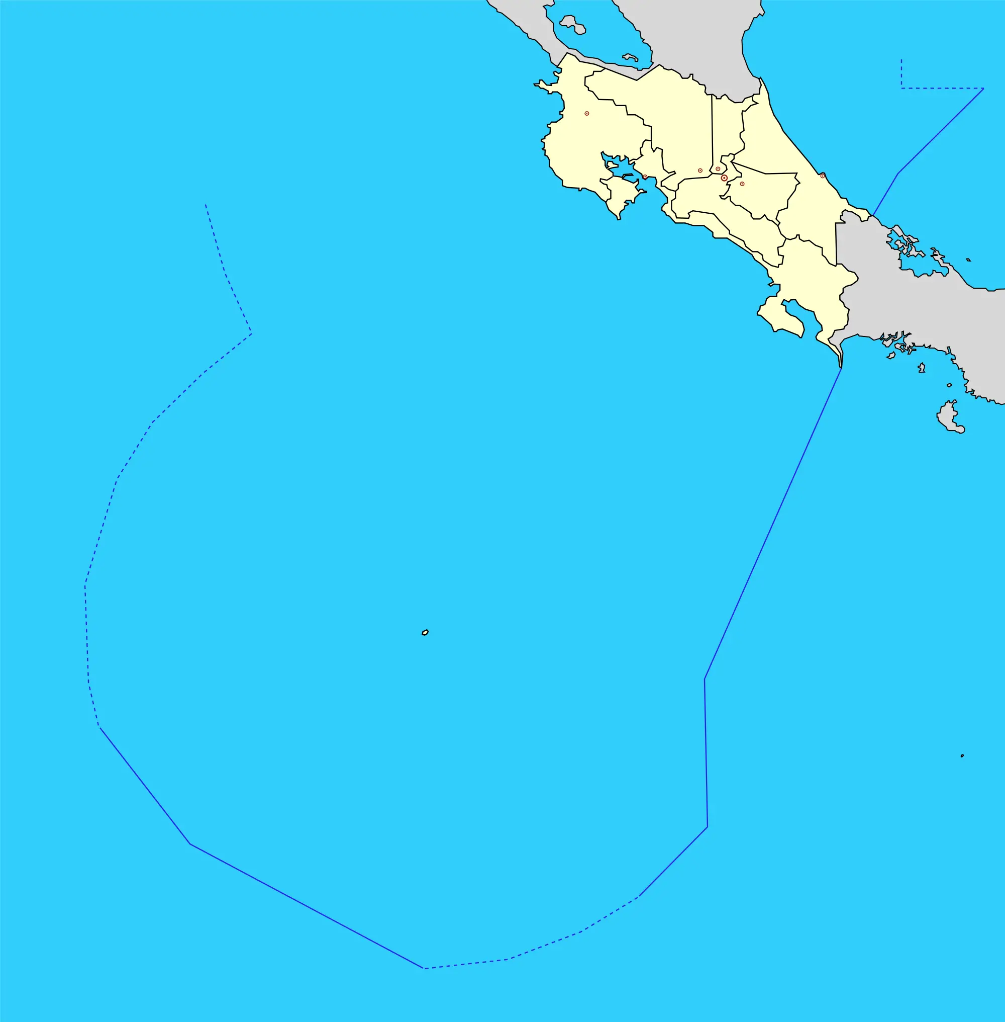 Map of Location Costa Rica