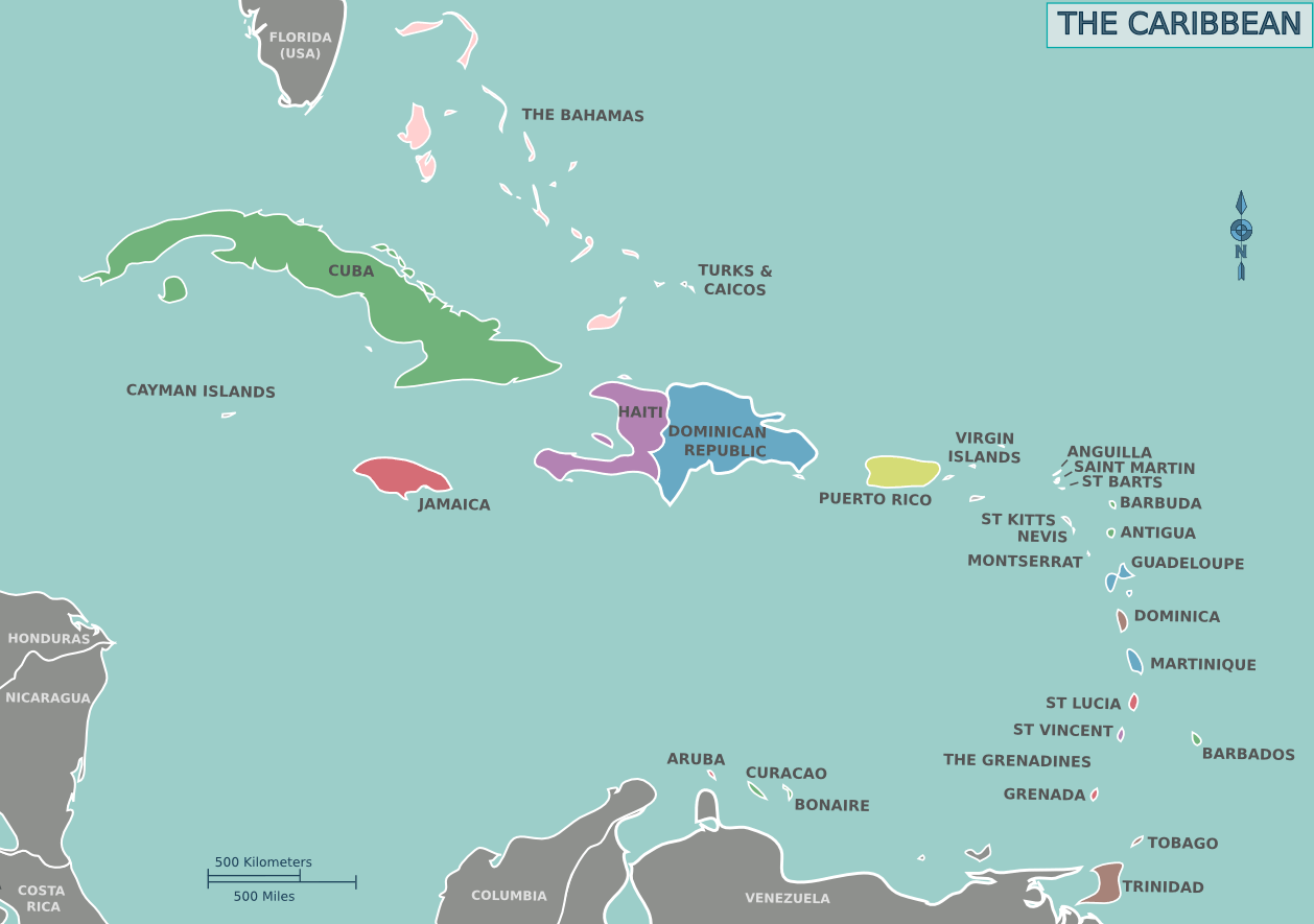 Map of the Caribbean