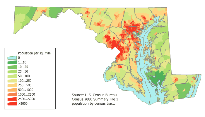 Maryland Population Map