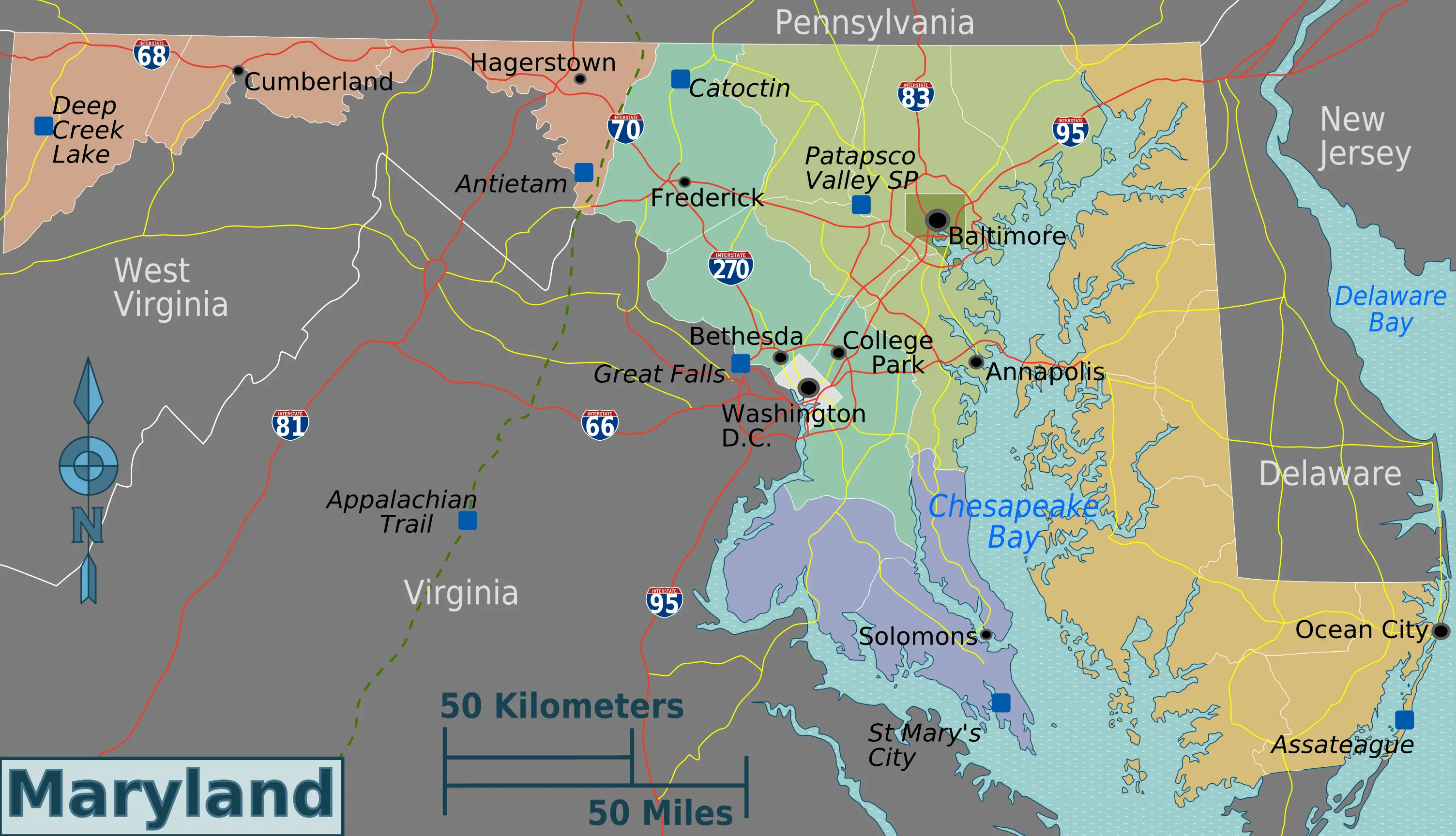 Maryland Regions Map
