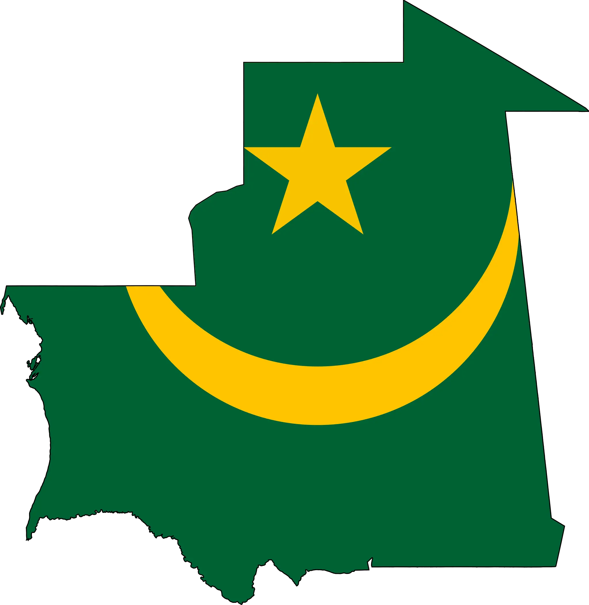 Mauritania Flag Map