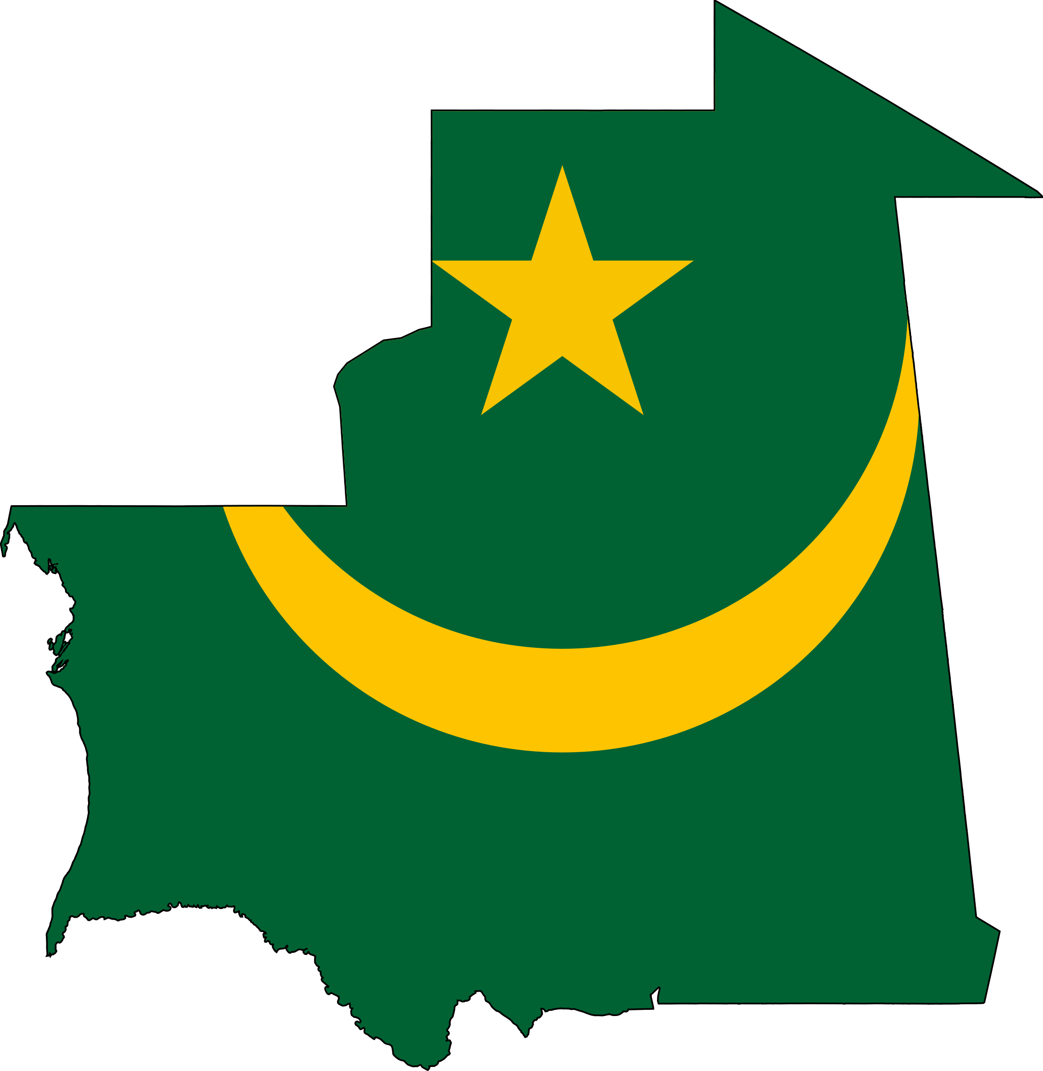 Mauritania Flag Map