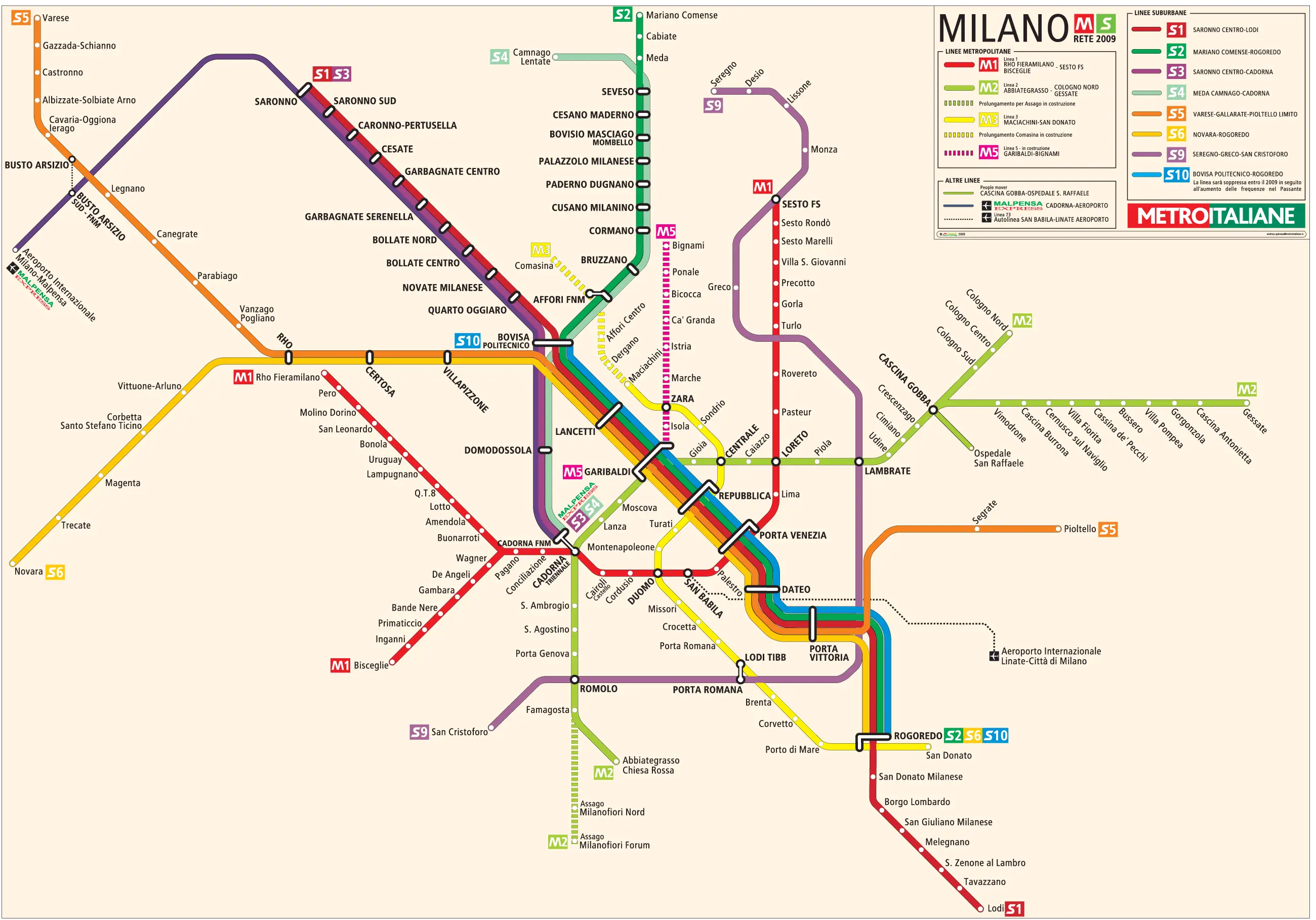 Milan Metro Map