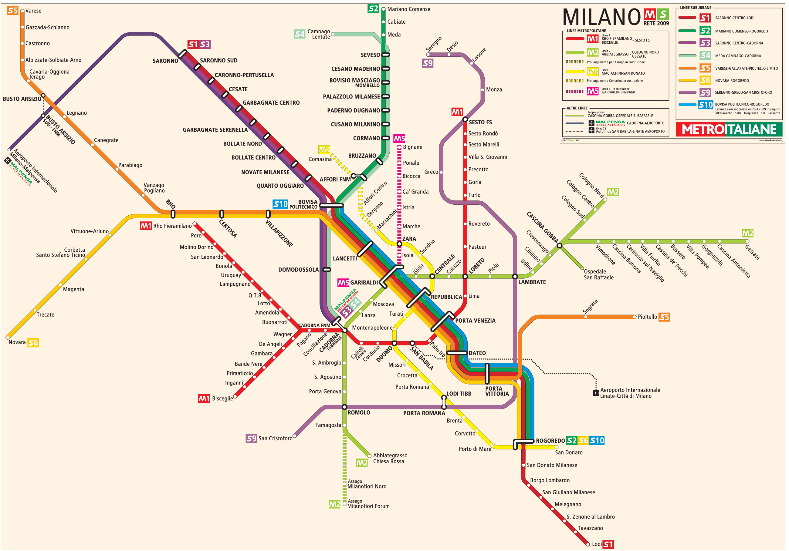 Milan Metro Map